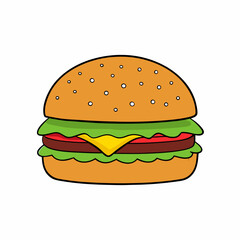 hamburger on a white background