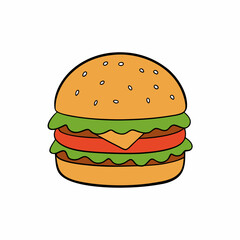 hamburger on white background