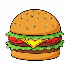 hamburger on white background
