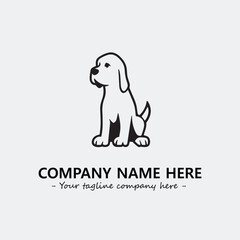 Dog illustration black and white for logo company vector image
