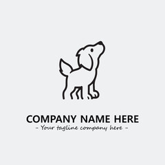Dog illustration black and white for logo company vector image
