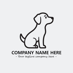 Dog illustration black and white for logo company vector image
