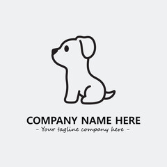 Dog illustration black and white for logo company vector image
