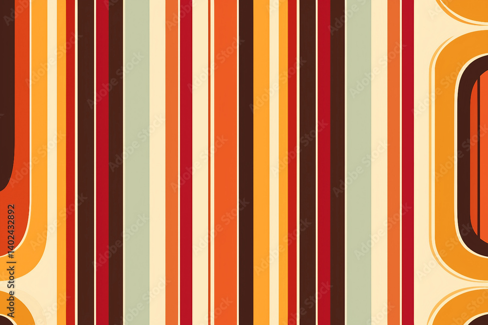 Poster retro generative ai artwork featuring colorful circular patterns and ornamental design