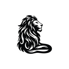 Lion silhouette Vector illustration on white background