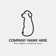 Dog illustration black and white for logo company vector image

