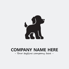 Dog illustration black and white for logo company vector image
