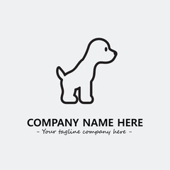 Dog illustration black and white for logo company vector image
