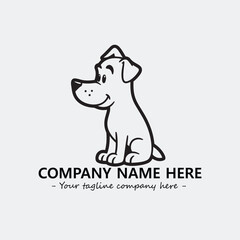 Dog illustration black and white for logo company vector image
