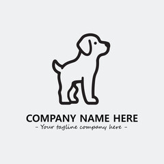 Dog illustration black and white for logo company vector image
