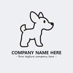 Dog illustration black and white for logo company vector image
