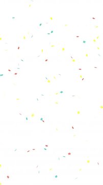 シンプルな3色紙吹雪のループ動画（オレンジ・緑・黄）【縦長ビデオ】