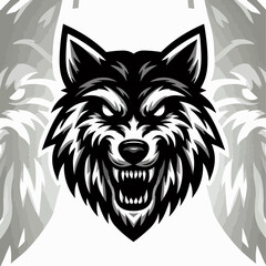 Obraz premium flat vector logo of a wolf