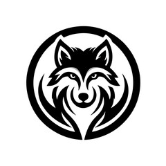 Fototapeta premium flat vector logo of a wolf