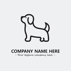 Dog illustration black and white for logo company vector image

