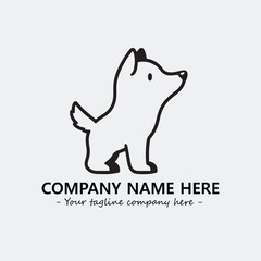 Dog illustration black and white for logo company vector image
