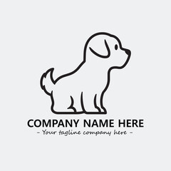 Dog illustration black and white for logo company vector image
