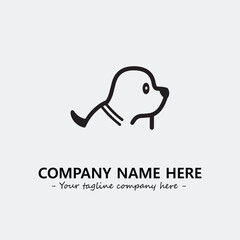 Dog illustration black and white for logo company vector image
