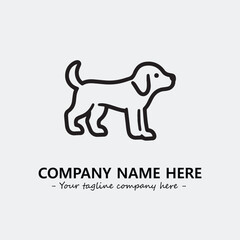 Dog illustration black and white for logo company vector image
