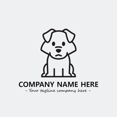 Dog illustration black and white for logo company vector image
