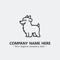 Dog illustration black and white for logo company vector image
