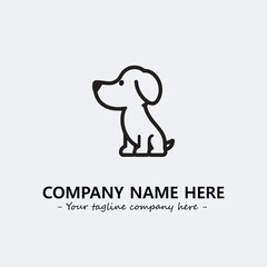 Dog illustration black and white for logo company vector image
