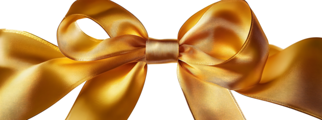 Golden ribbon and bow, cut out