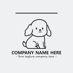 Dog illustration black and white for logo company vector image
