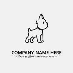 Dog illustration black and white for logo company vector image
