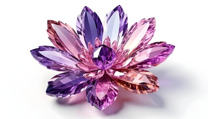 Amethyst and Rose Quartz Crystal Lotus Flower