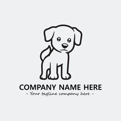 Dog illustration black and white for logo company vector image
