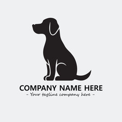 Dog illustration black and white for logo company vector image
