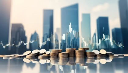 Financial Growth, Cityscape Background, Stock Market