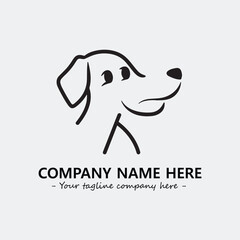 Dog illustration black and white for logo company vector image
