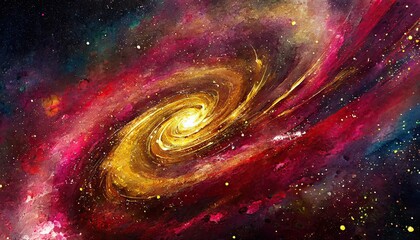 Obraz premium Mesmerizing Vortex of Golden Cosmic Dust