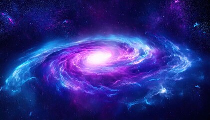 Fototapeta premium Vibrant Galaxy Explosion in Purple and Blue Gases