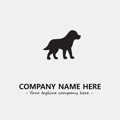 Dog illustration black and white for logo company vector image
