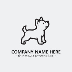 Dog illustration black and white for logo company vector image
