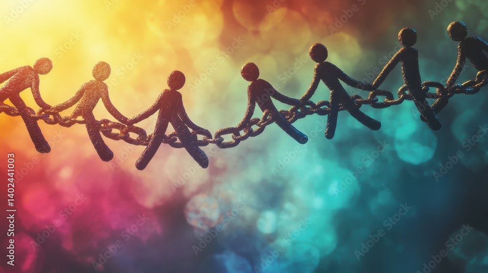 Poster team collaboration concept and connecting unity or teamwork idea as a business metaphor for joining 
