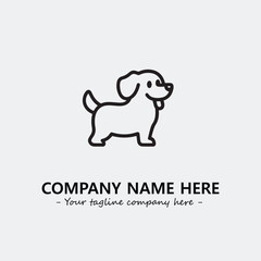 Dog illustration black and white for logo company vector image
