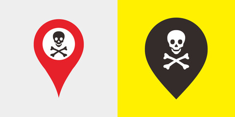 Dangerous criminal area location vector icon elegant, clear, bold