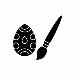 creative details Paintbrush with Egg Icon Vector Illustration