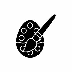 creative details Paintbrush with Egg Icon Vector Illustration