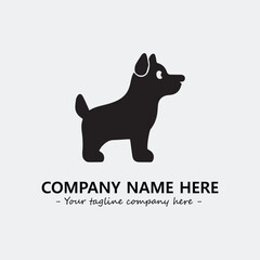 Dog illustration black and white for logo company vector image
