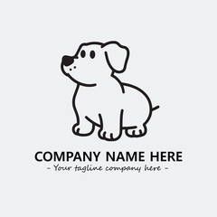 Dog illustration black and white for logo company vector image

