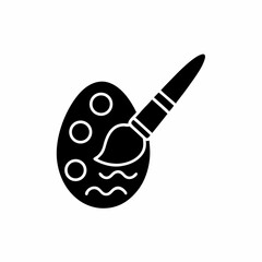 creative details Paintbrush with Egg Icon Vector Illustration