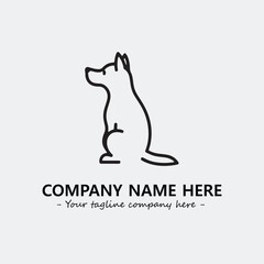 Dog illustration black and white for logo company vector image
