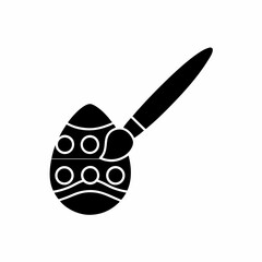 creative details Paintbrush with Egg Icon Vector Illustration