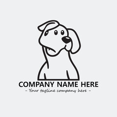 Dog illustration black and white for logo company vector image
