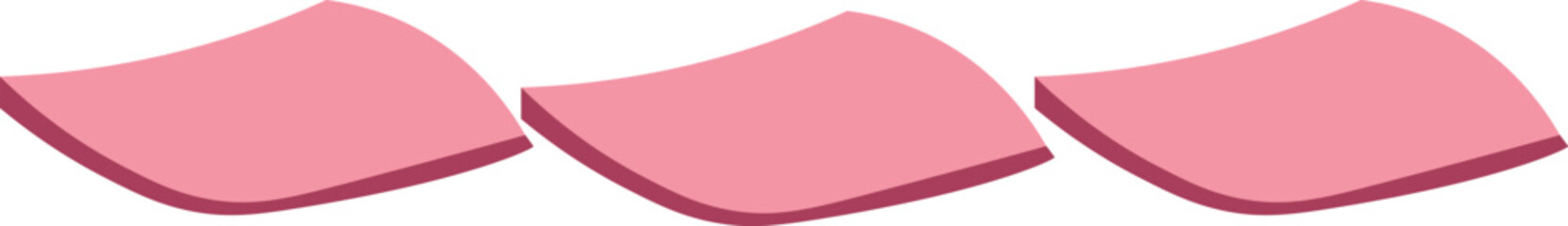 Three Pink Wavy Shapes